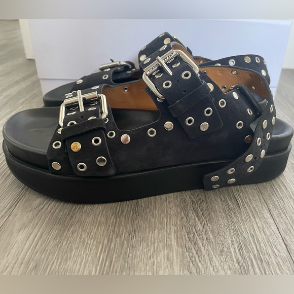NWT Isabel Marant black suede Ophie sandals - Picture 2 of 5